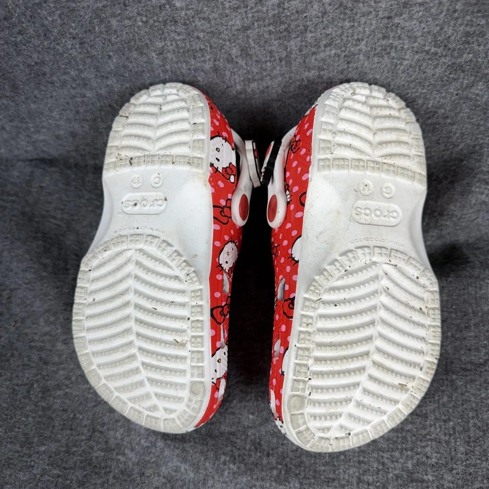 Crocs Hello Kitty Kuromi Clog Sandals Girls Size 11 C Red Polka Dot Print Anime - Picture 13 of 13